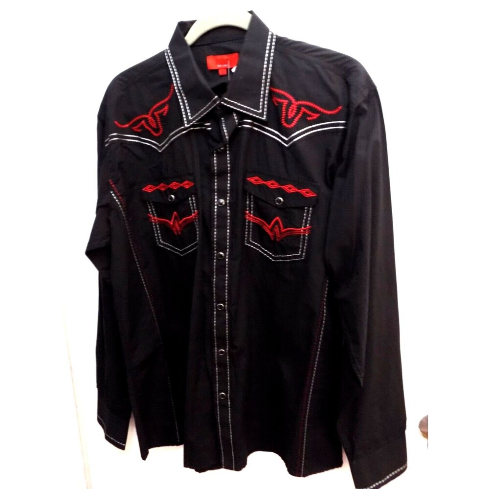 NEW Patron Cito Red Label Men Shirt Long Sleeve Embroidered Western Cowboy XL